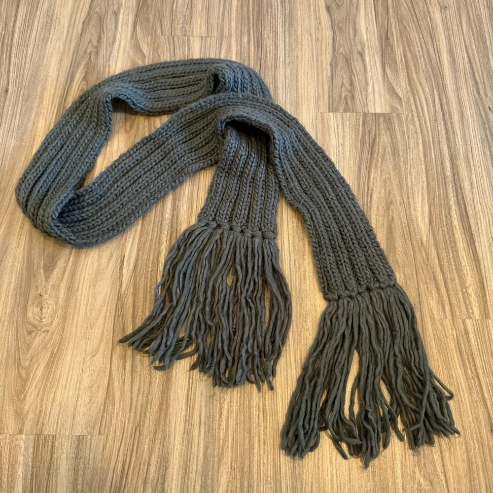 Free People Gray Knit Scarf